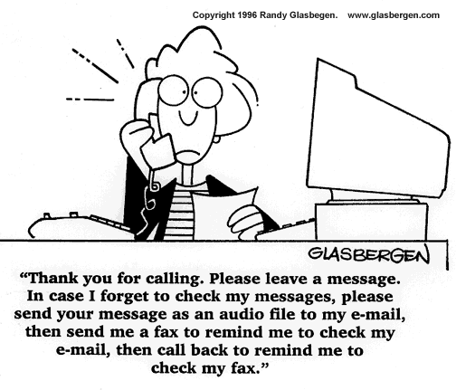 "Thanx for calling" by Randy Glasbergen